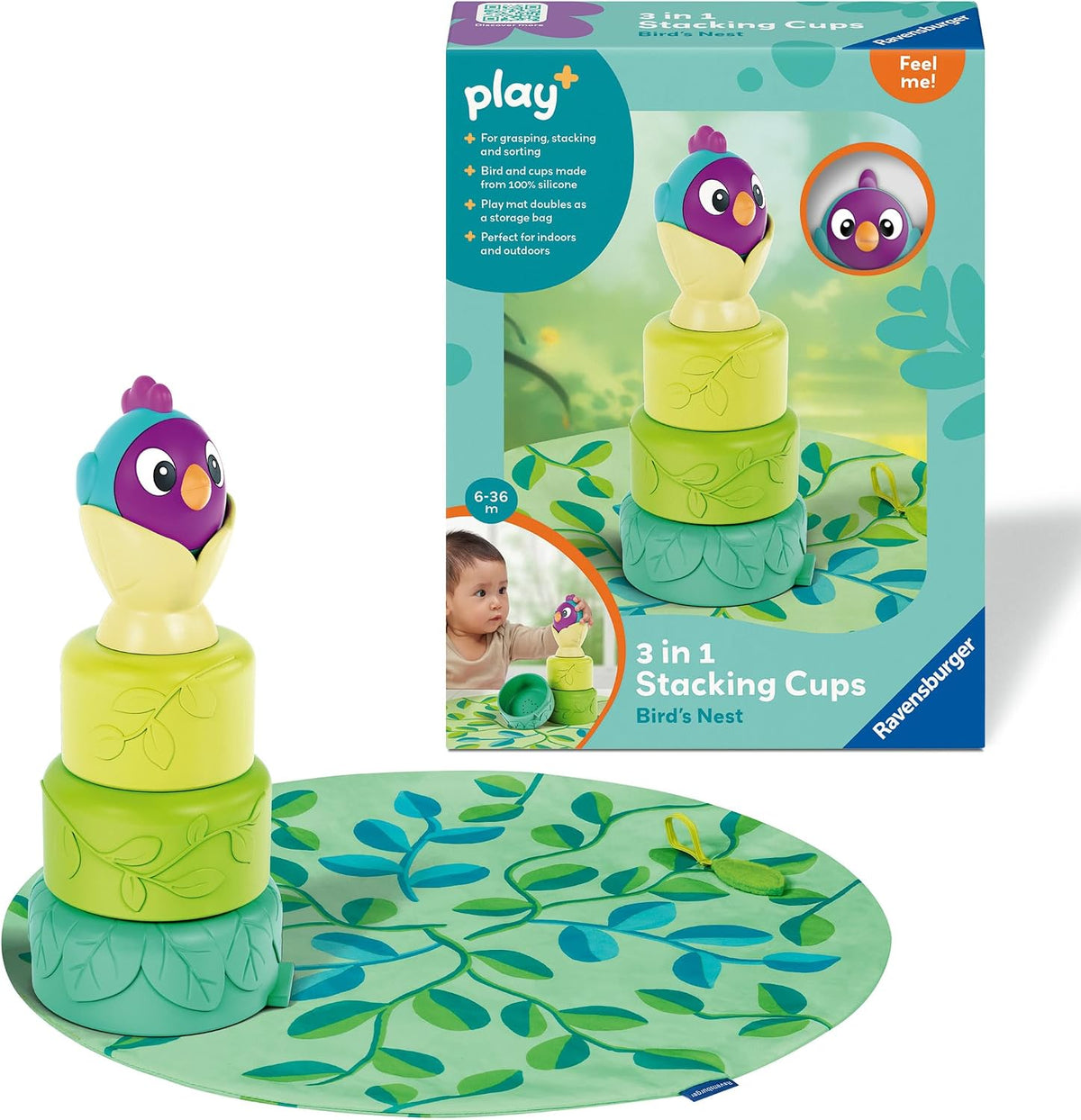 Ravensburger Play+ 3 in 1 Bird's Nest Stacking Cups