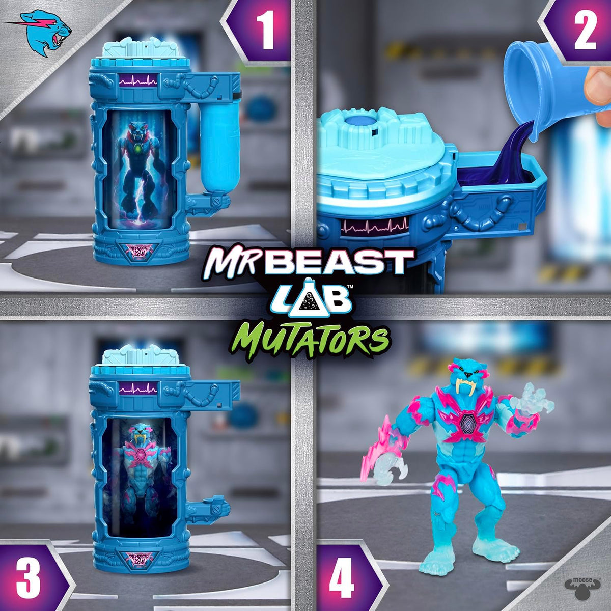 MrBeast Lab Hyper Fusion Mutators Lightning Panther Figure