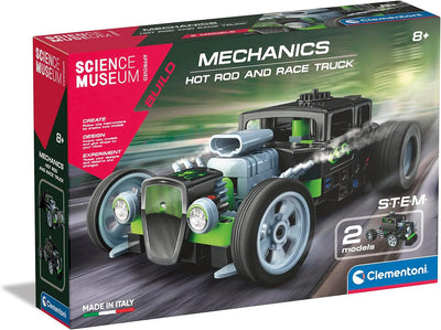 Clementoni- Science Museum Mechanics: Hot Rod & Rocket Truck Building Set