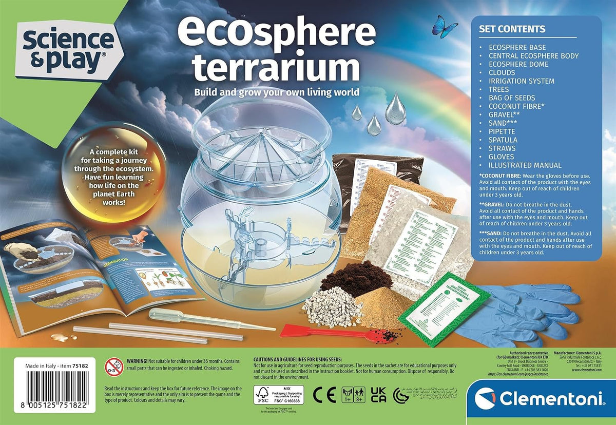 Clementoni Science & Play Ecosphere Kit, STEM Toy for Kids