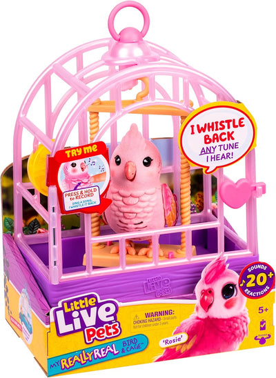 Little Live Pets My Really Real Talking Bird Toy & Cage Pink