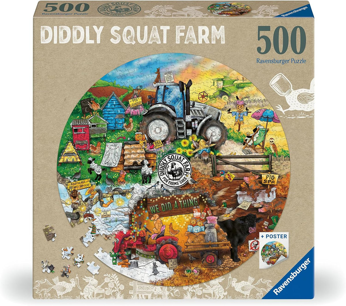 Ravensburger Children Puzzles Diddly Squat Farm 500 Piece