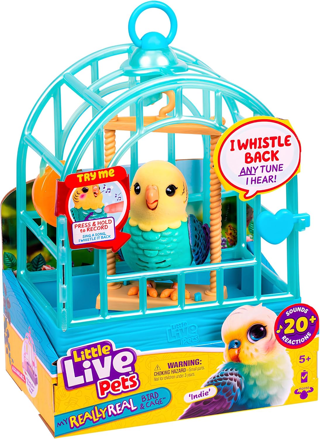 Little Live Pets My Really Real Talking Bird Toy & Cage Blue