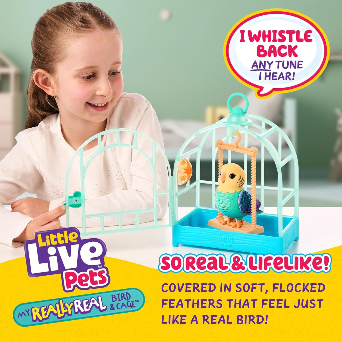 Little Live Pets My Really Real Talking Bird Toy & Cage Blue