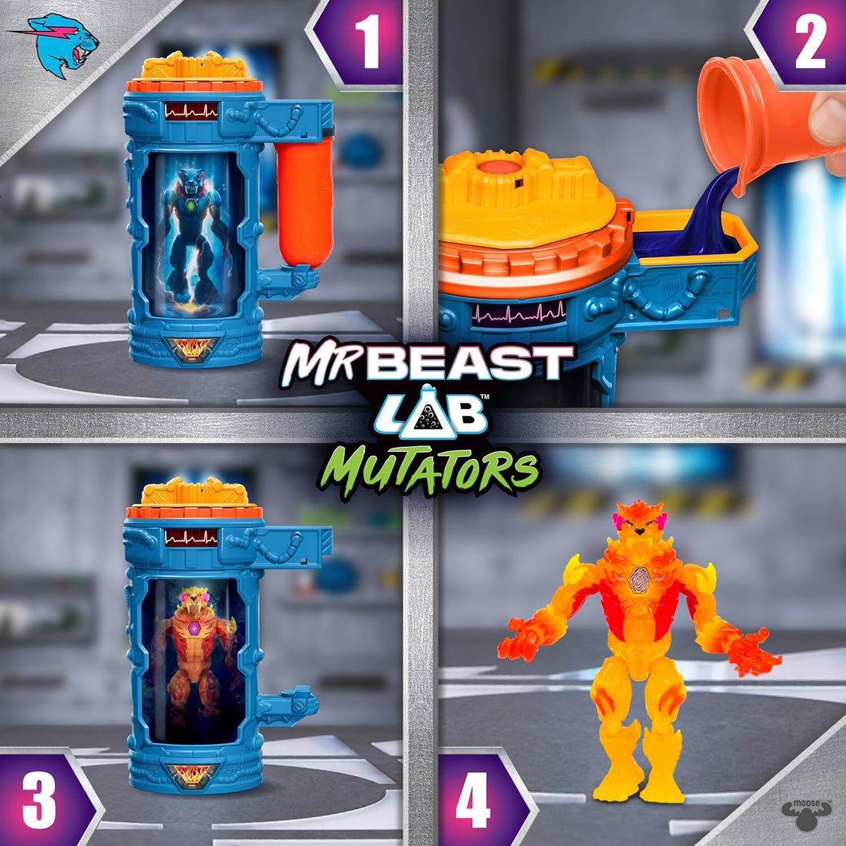 MrBeast Lab Hyper Fusion Mutators Flame Panther Action Figure