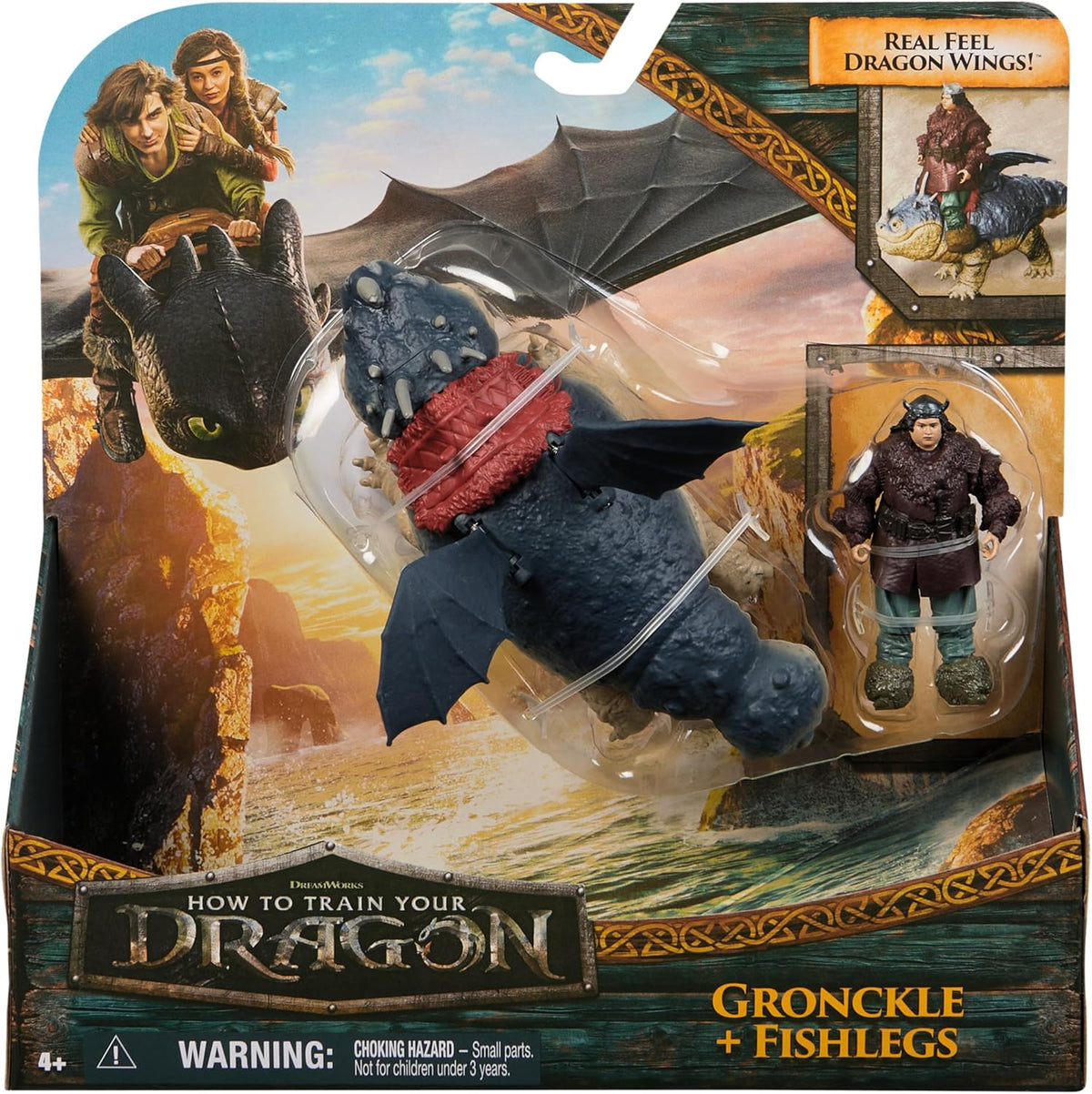 Dreamworks Dragons Gronckle & Fishlegs Action Figures Viking Rider Duo