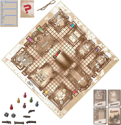Cluedo Vintage Edition Board Game, Collectible Wooden Mystery Game with Rustic Design