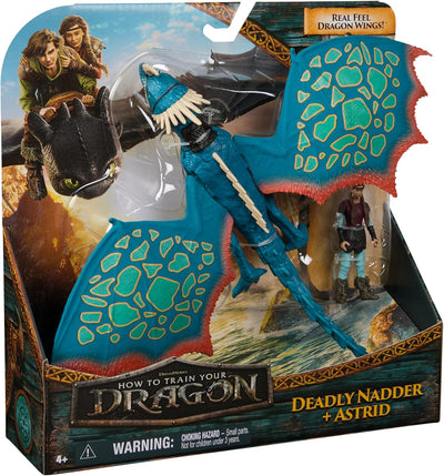 Dreamworks Dragons Deadly Nadder & Astrid Action Figures Viking Rider Duo