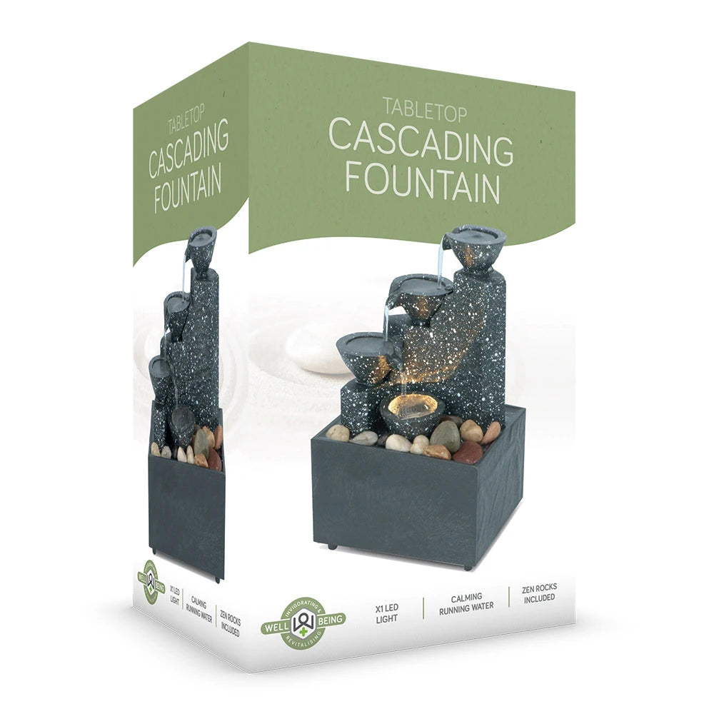 Tabletop Cascading Fountain with LED Illumination