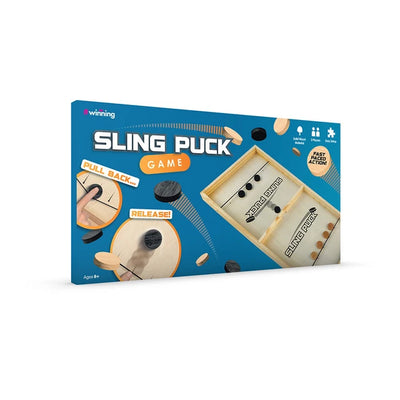 Wooden Sling Puck Game of Precision &amp; Fast-Paced Action