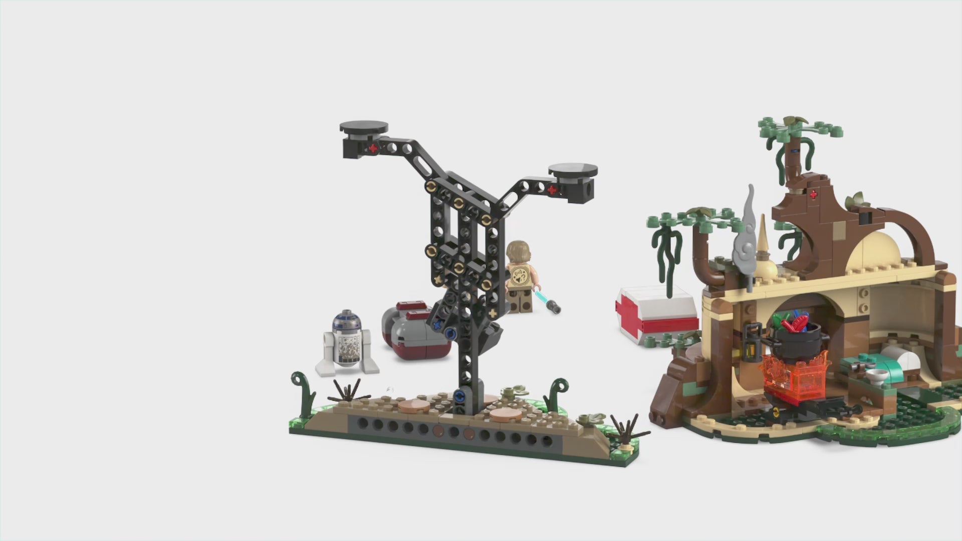 Load video: LEGO 75422 SMART Play Yoda's Hut and Jedi Training