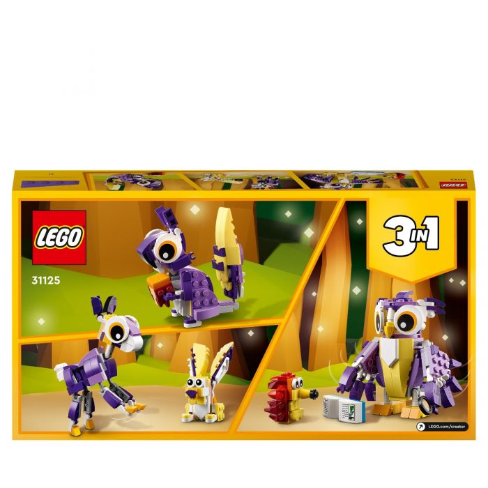 LEGO 31125 Creator 3in1 Fantasy Forest Creatures - Rabbit to Owl to  Squirrel Brick Built Figures