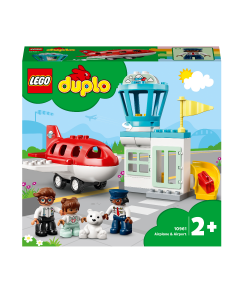 LEGO 10961 DUPLO Town Aeroplane & Airport Playset with Airplane and Pilot Figure
