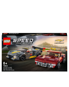 LEGO 76903 Speed Champions Chevrolet Corvette C8.R Race Car and 1968 CC Racing Cars Toys for 8+ Years Old, 2 Sports Models Building Set
