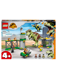 LEGO 76944 Jurassic World T. rex Dinosaur Breakout Set with Airport, Helicopter and Buggy Car