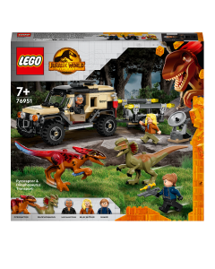 LEGO 76951 Jurassic World Pyroraptor & Dilophosaurus Transport Playset with 2 Dinosaur Toy Figures and Off Roader Truck
