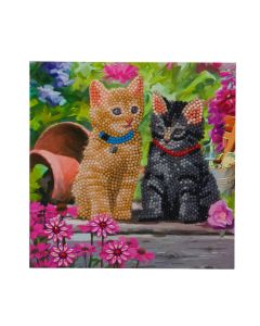 Craft Buddy CCK-A53 "CAT FRIENDS" CRYSTAL ART CARD KIT